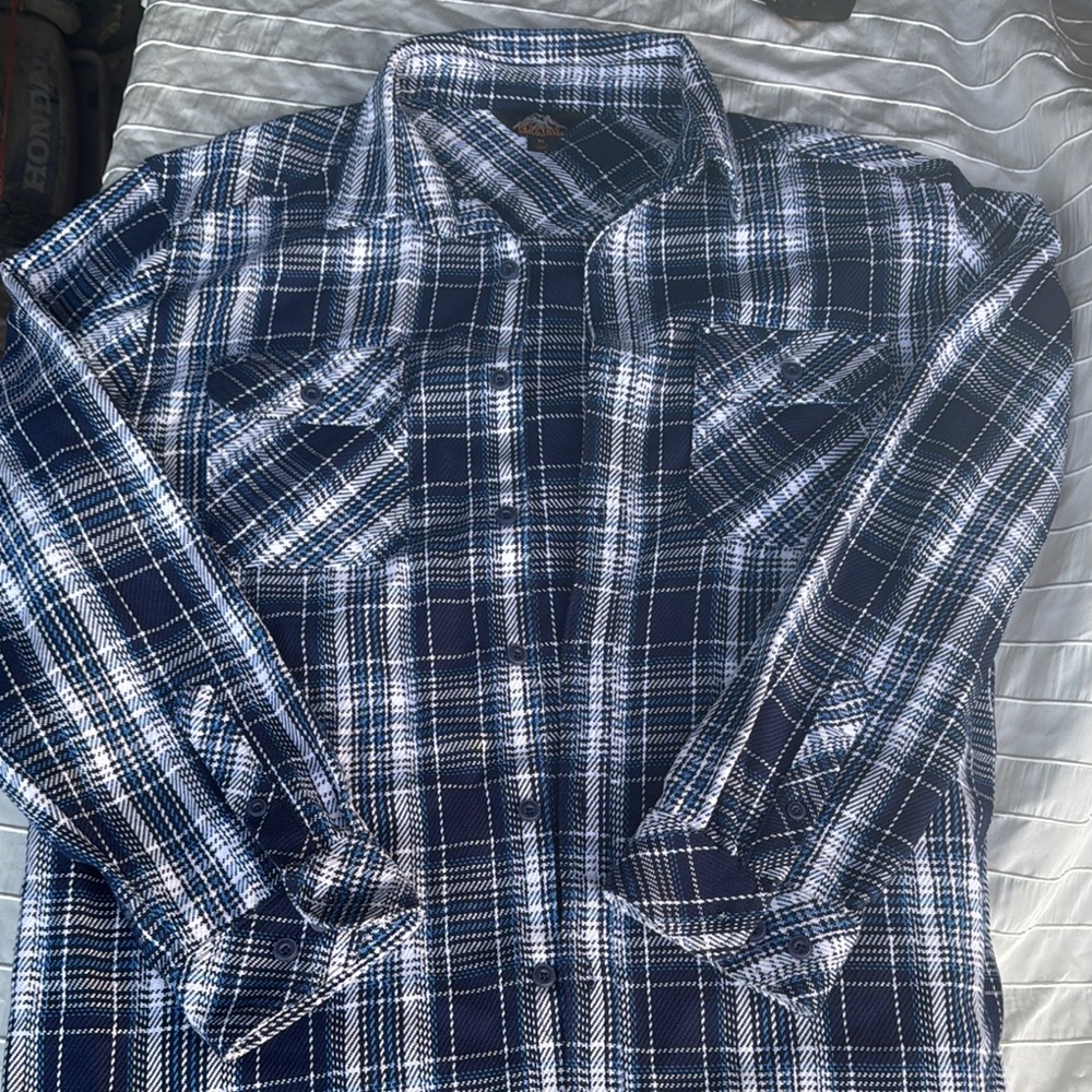 Men's Blue Plaid Shirt
